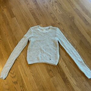 Hollister Light Tan Sparkles Sweater Size Medium Cute